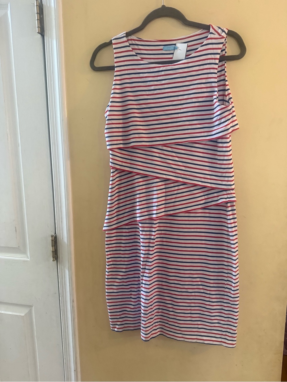 J. McLaughlin Red, White & Blue Striped Tank Dress, small